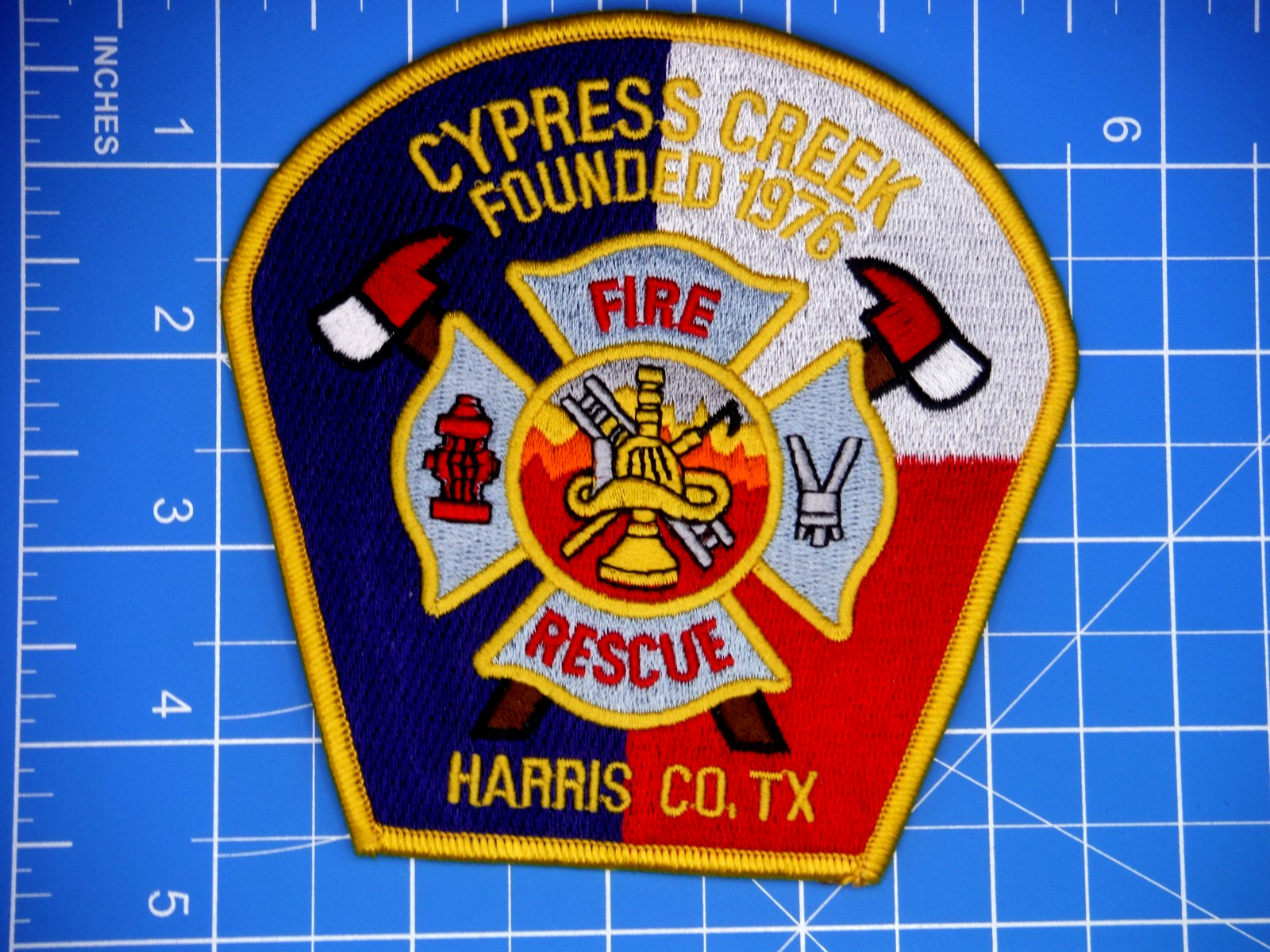 Harris County Cypress Creek Texas Fire Dept patch-Bin A