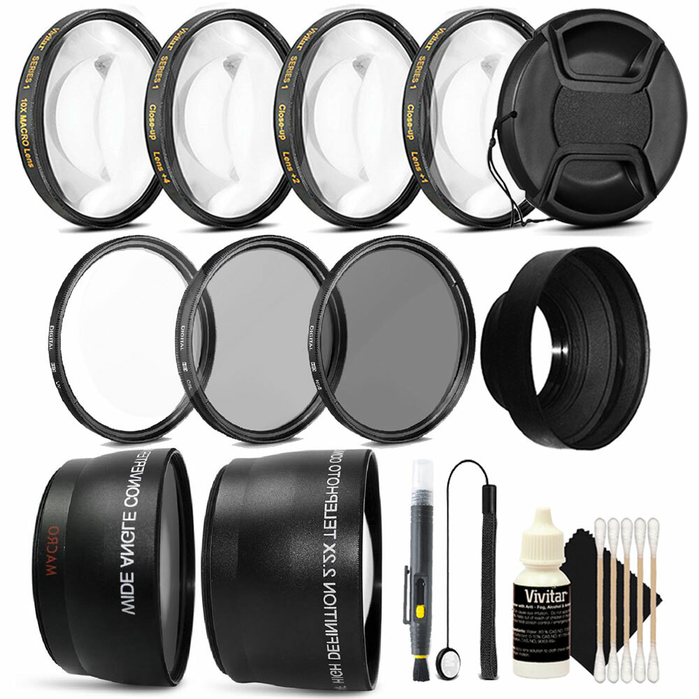 Bundle for Wide Angle and Telephoto Photography For Canon T7 T6 T7i T6i 77D 80D
