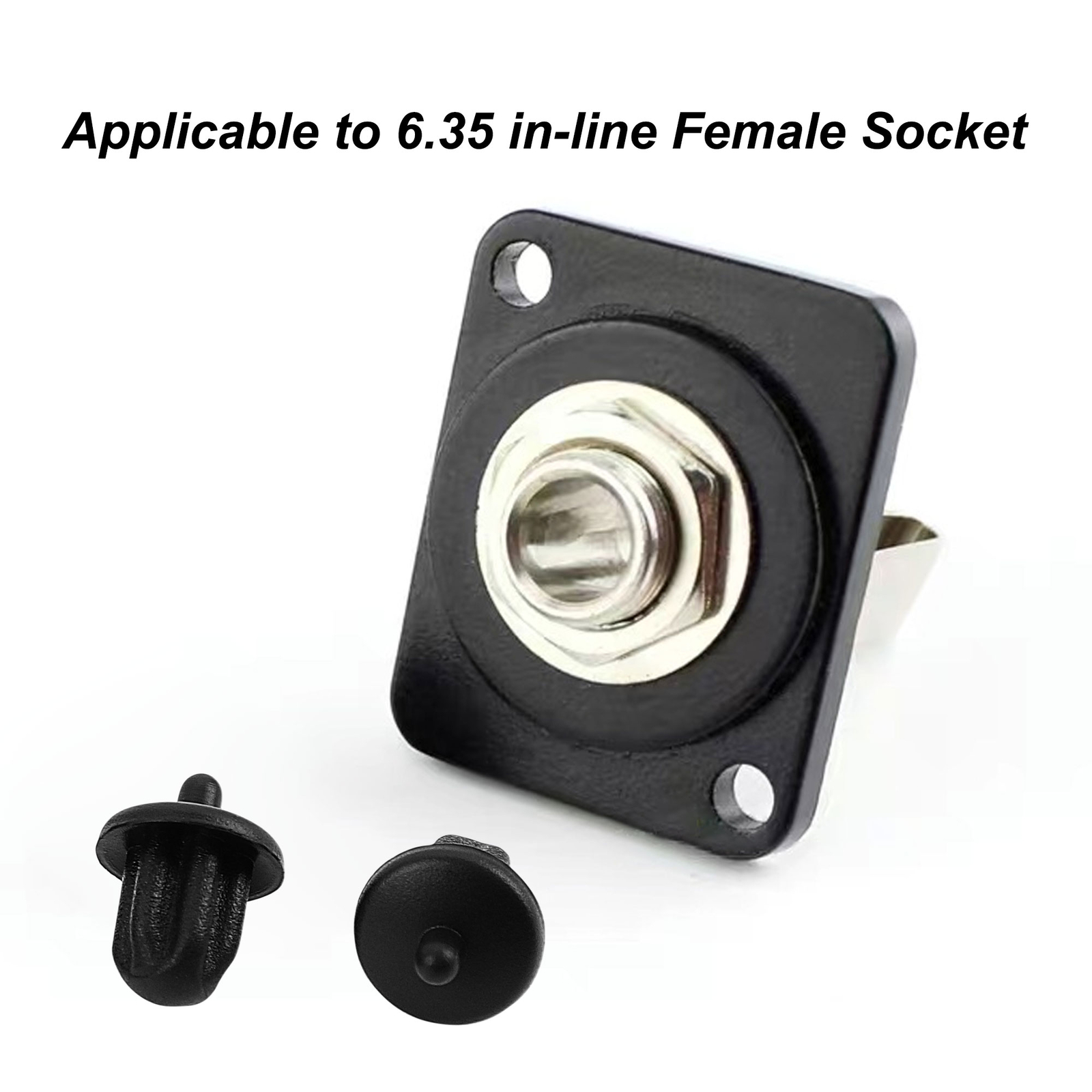 10PCS Black Rubber 6.35mm Audio Jack PC DVD Microphone Socket Dust Cover