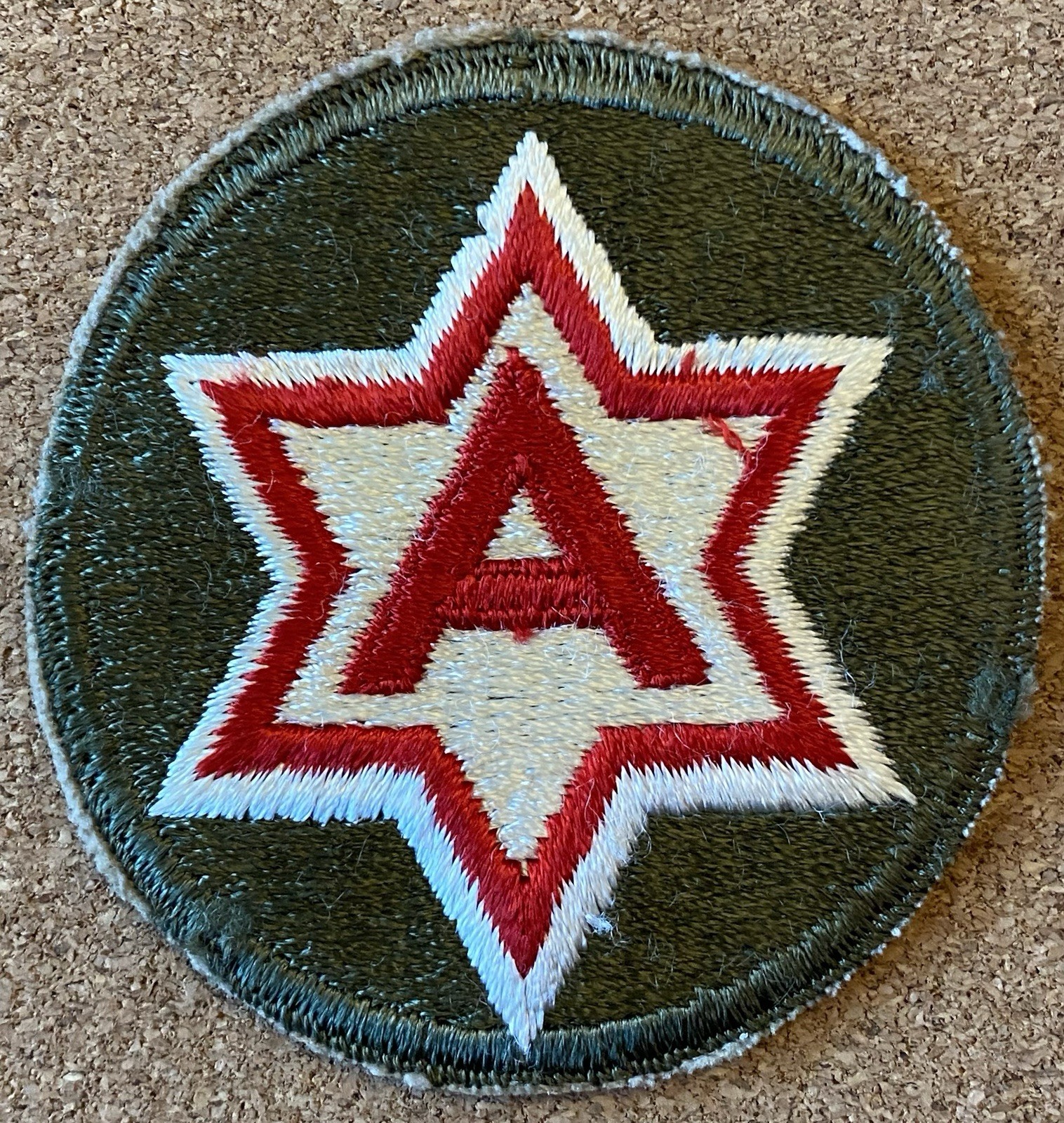 Original WWII US Army Sixth Army Patch second design 6th Army SSI - cut-edge