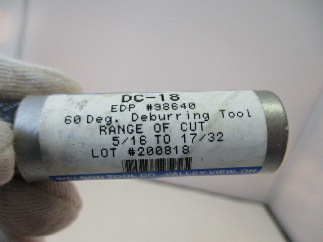 WELDON Countersink # DC-18 x 60° Degree Deburring Tool Chamfer, Sharp, NOS