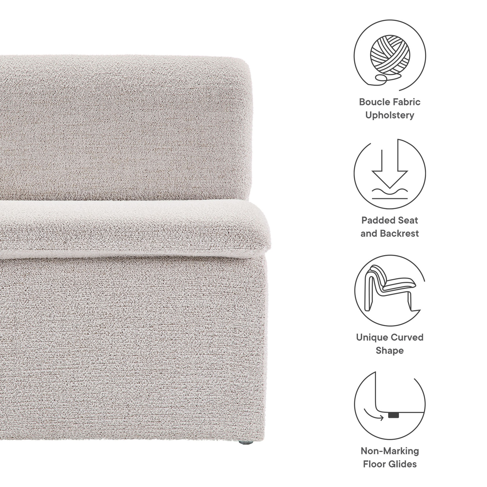 Dune Armless Accent Chair in Parchment