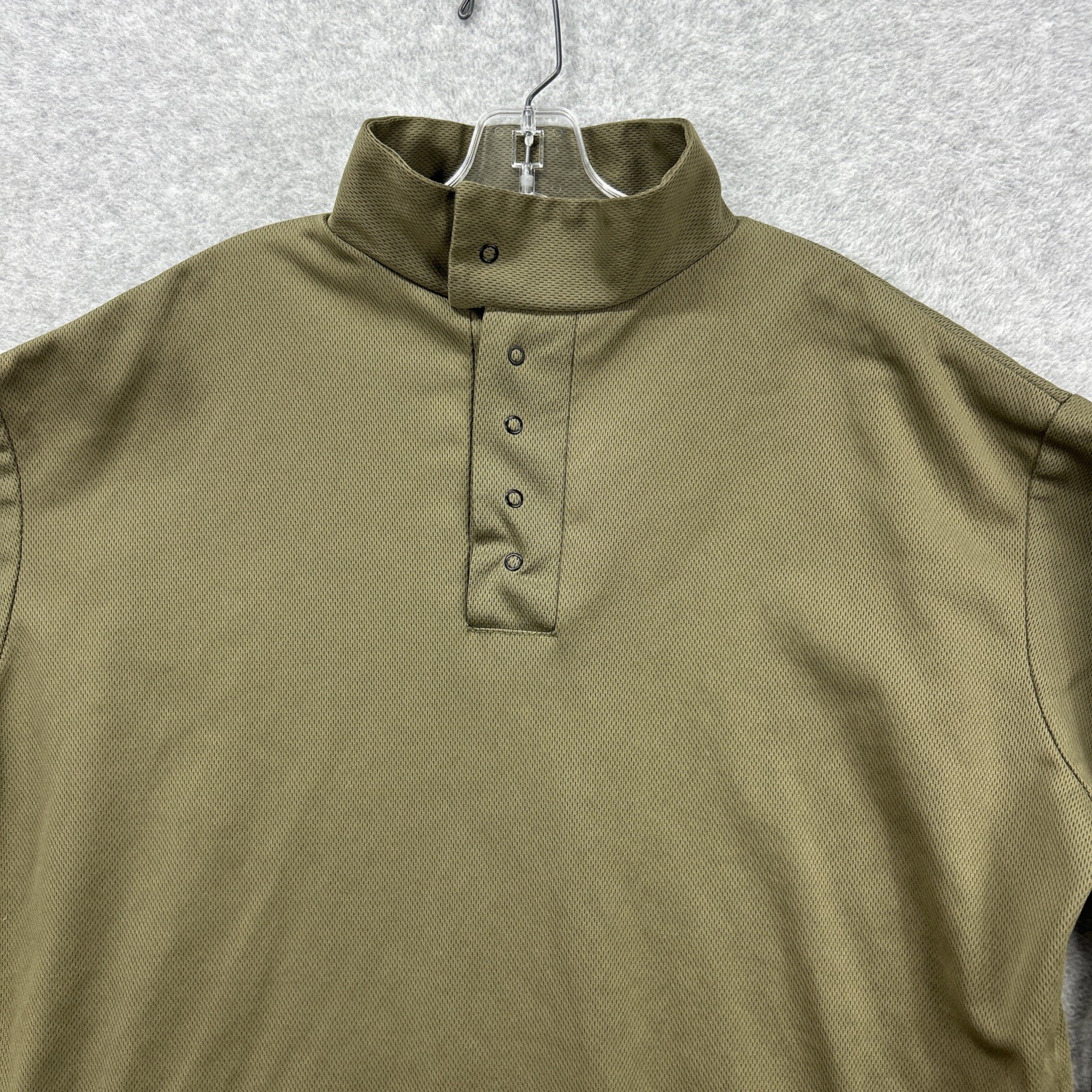 ScentLok Shirt Mens Large Green Snap T Mock Neck Pullover Hunting Base Layer