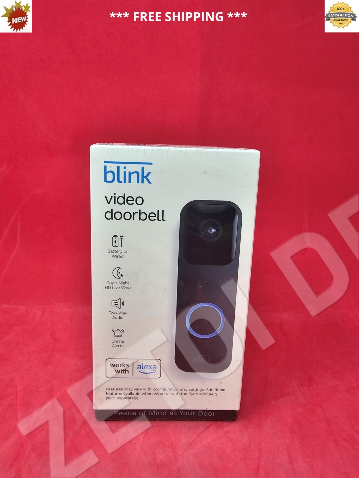 **BRAND NEW**Battery or Wired - Smart Wi-Fi HD Video Doorbell Camera in Black