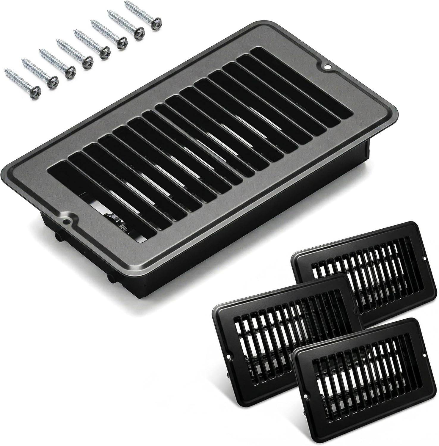 4 Pack 4"X8" Metal Floor Register Vents, Heavy Duty RV & Mobile Home Floor Heate