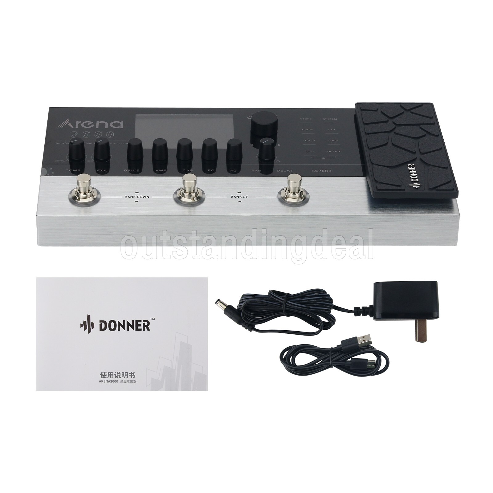 Donner Arena 2000 Multi-effects Guitar Effects Pedal Independent IR Module AMP