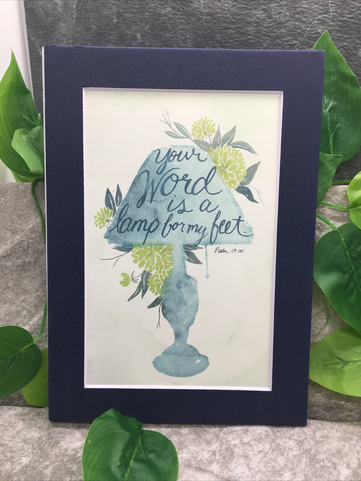 New Handmade 5x7 (Matted 4x6) Inspirational Quote Floral Lamp Free Ship 474