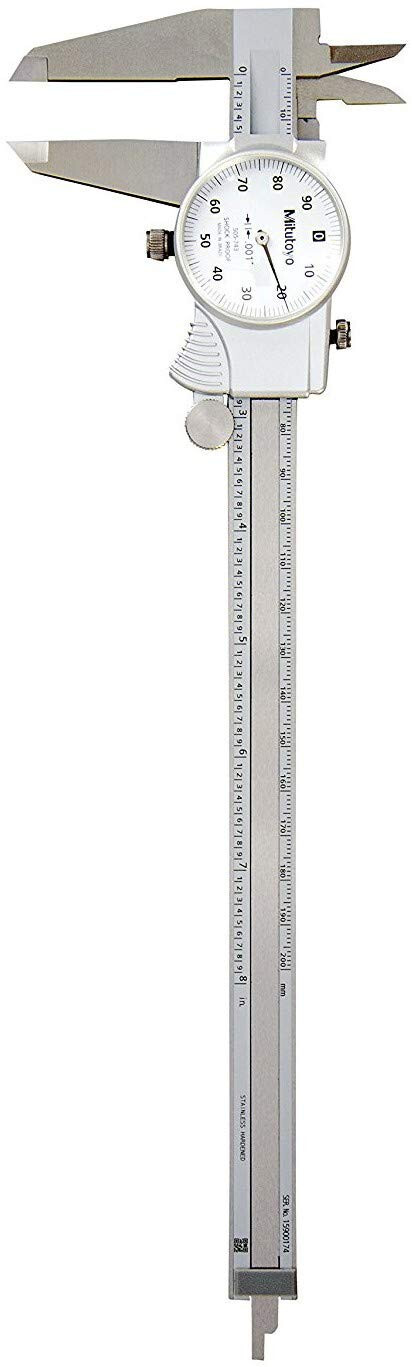 Mitutoyo 505-743 Dial Caliper, 0.1" per Rev, 0-8" Range, 0.001" Accuracy