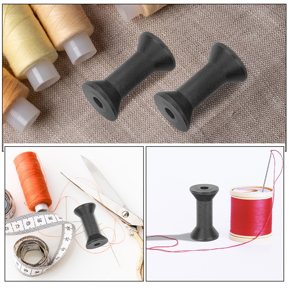 15 Pcs Knitting Yarn Holder Empty Thread Spool Wood Ribbon Spools