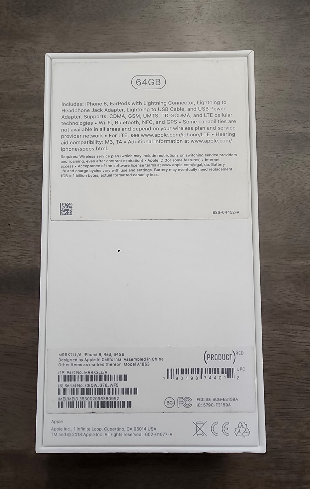 Replacement Box For iphone 8 Red 64GB iphone 8 Red (BOX ONLY NO PHONE)
