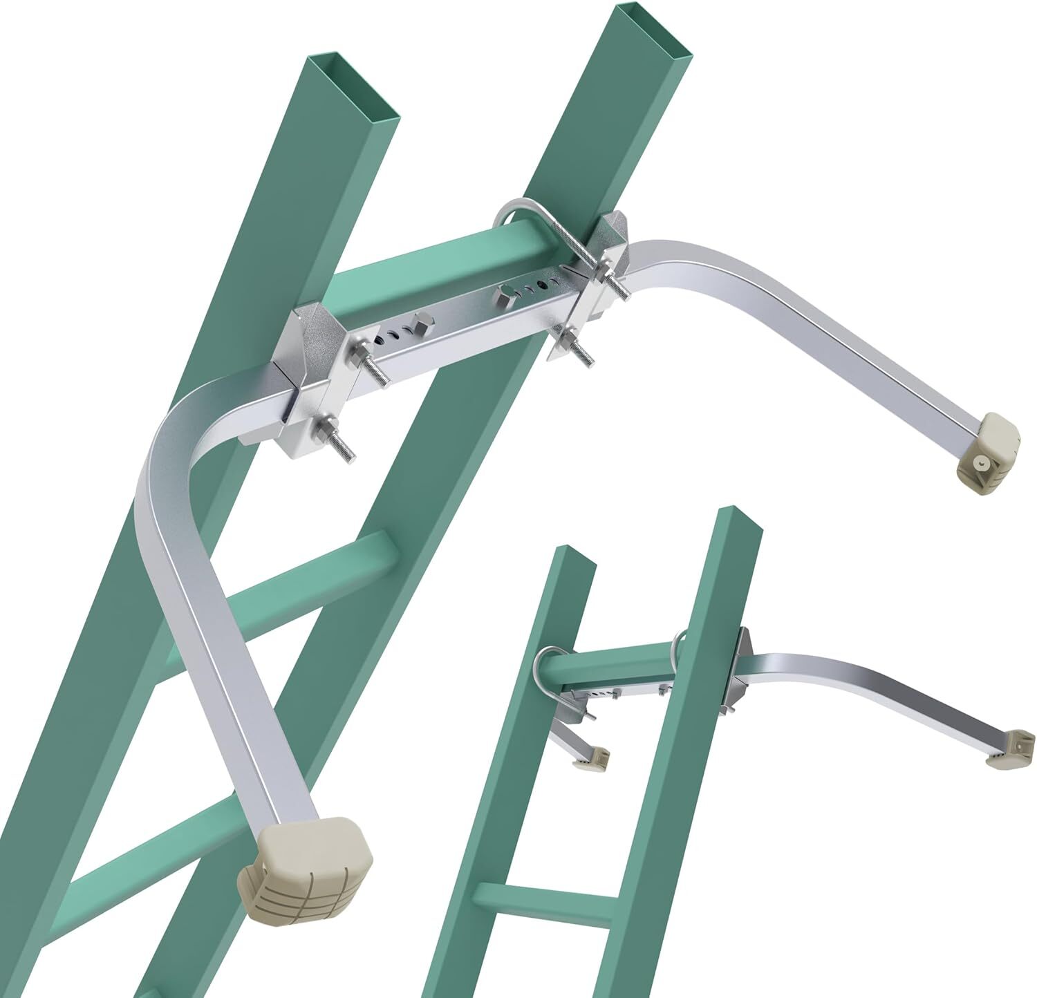 Ladder stabilizer, aluminum extension ladder accessory for roof cleaning tools