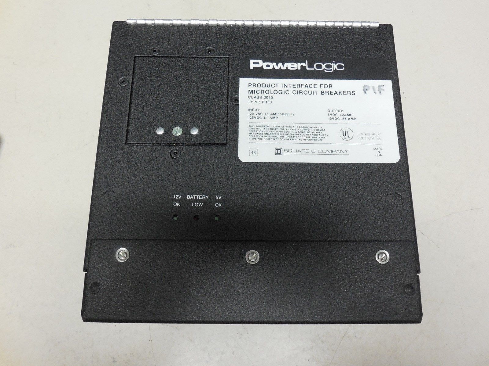 SQUARE D POWERLOGIC PIF-3 INTERFACE MICROLOGIC BREAKERS RS485 COMM CLASS 3050 K4