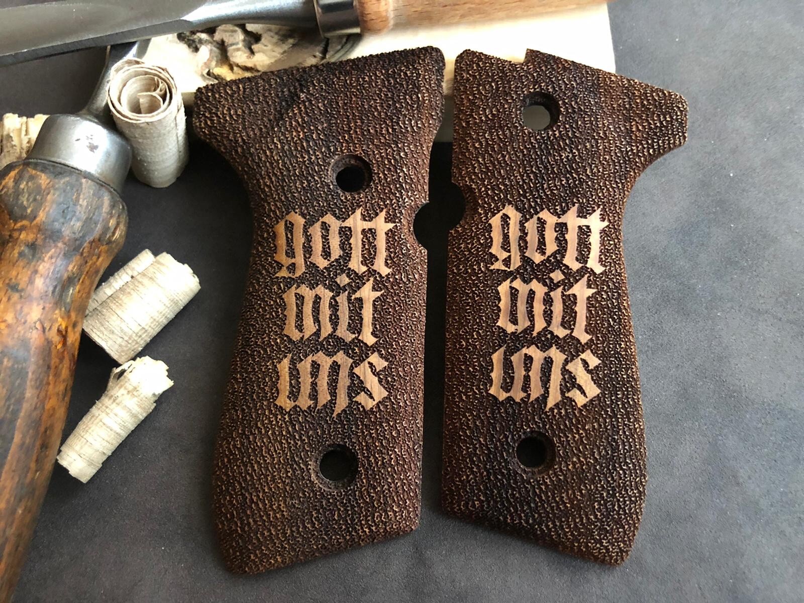 Beretta 92F, 92FS, M9, 96 Walnut Wood Grips. Handmade. Best Quality. USA