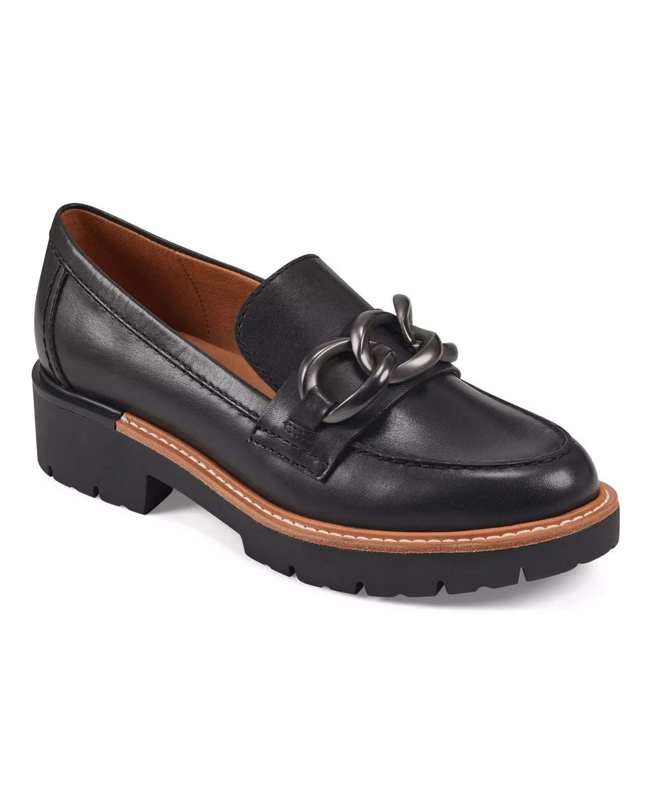 Earth Womens Zalor Slip On Round Toe Lug Loafers Dark Grey Size 9M NIB