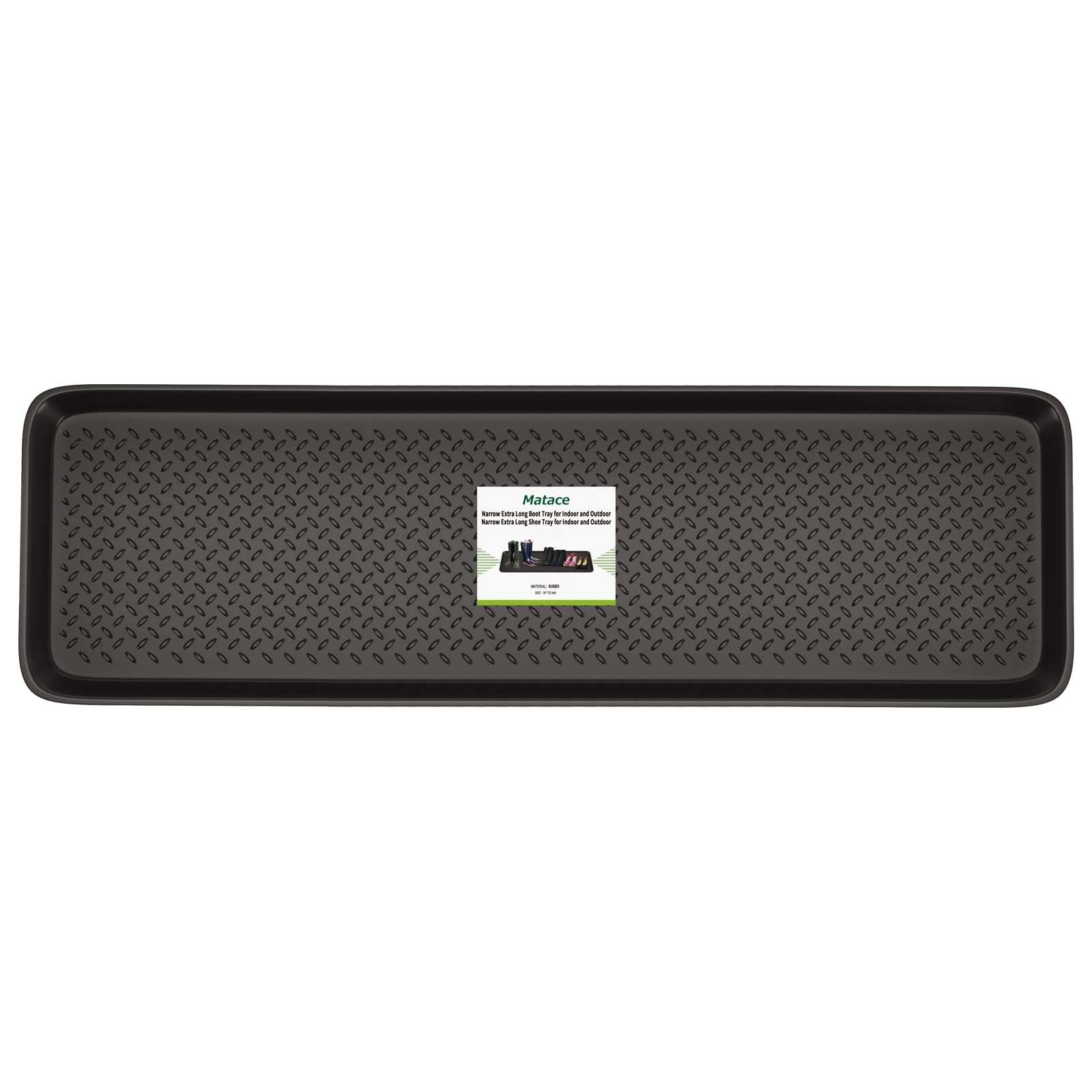 Extra Large Rubber Shoe Tray 16x55 in, Entryway Boot Mat for Indoor/Outdoor