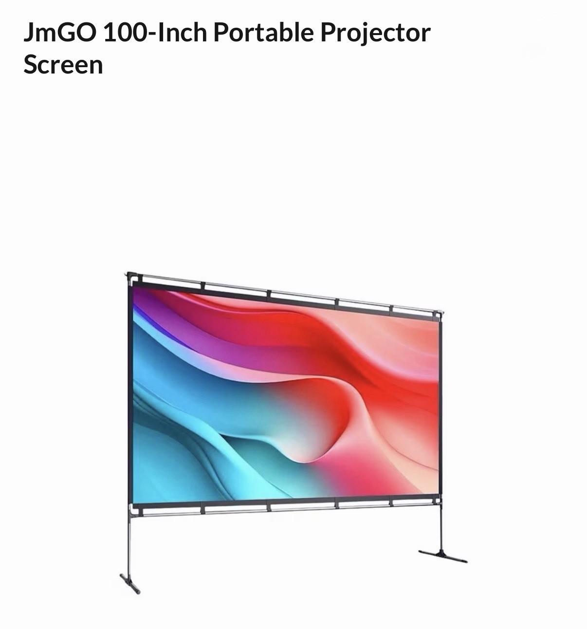 JMGO 100 inch Projector Screen, 4K/3D/HDR Support, Anti-Wrinkle, High...