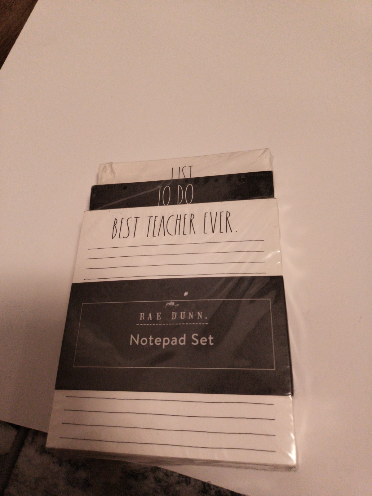 Rae Dunn Best teacher Ever Notepad Set- 3 Notepads- 75 Sheets Each New Sealed