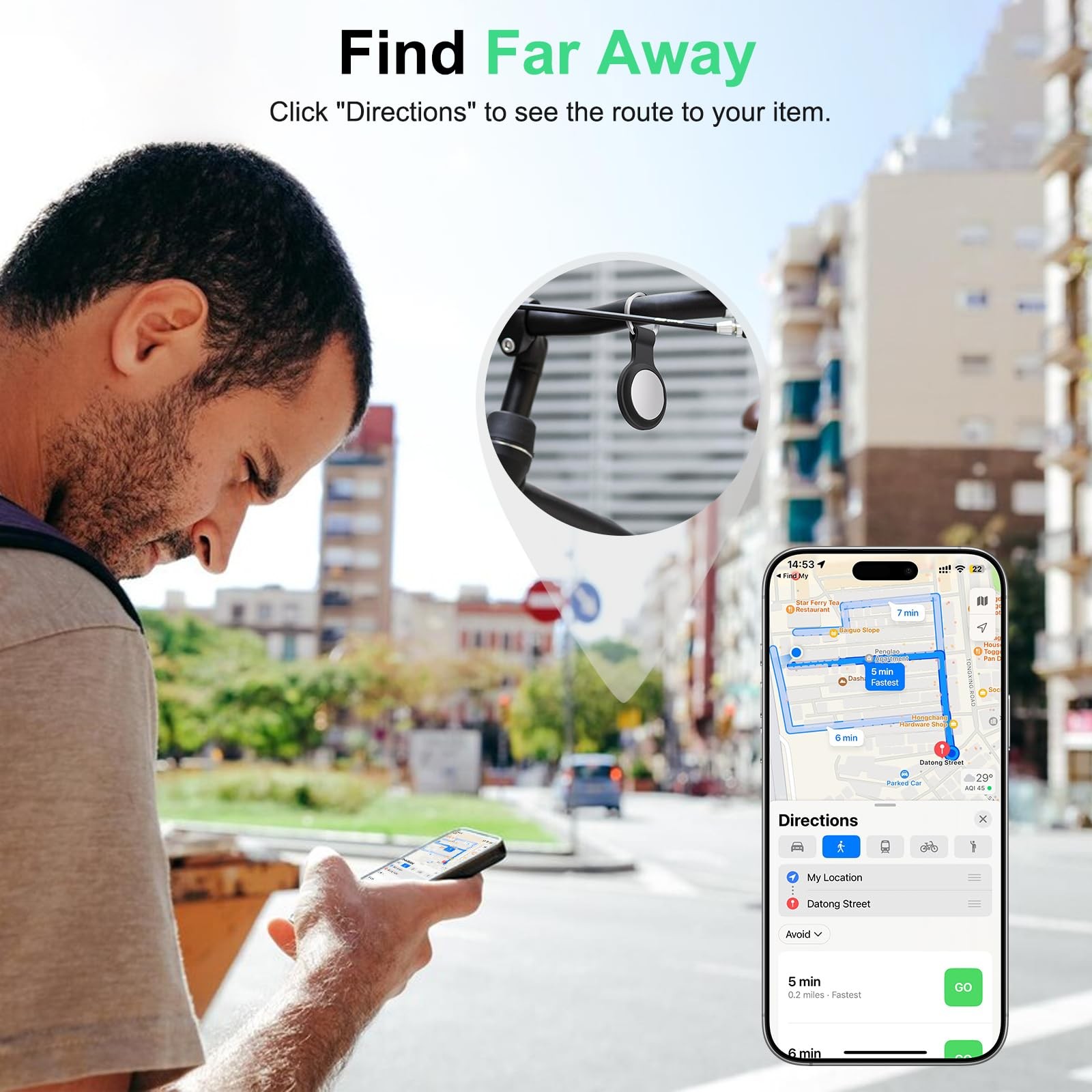 Air Tracker Tag Works with Apple Find My (iOS Only) Includes Replaceable Battery