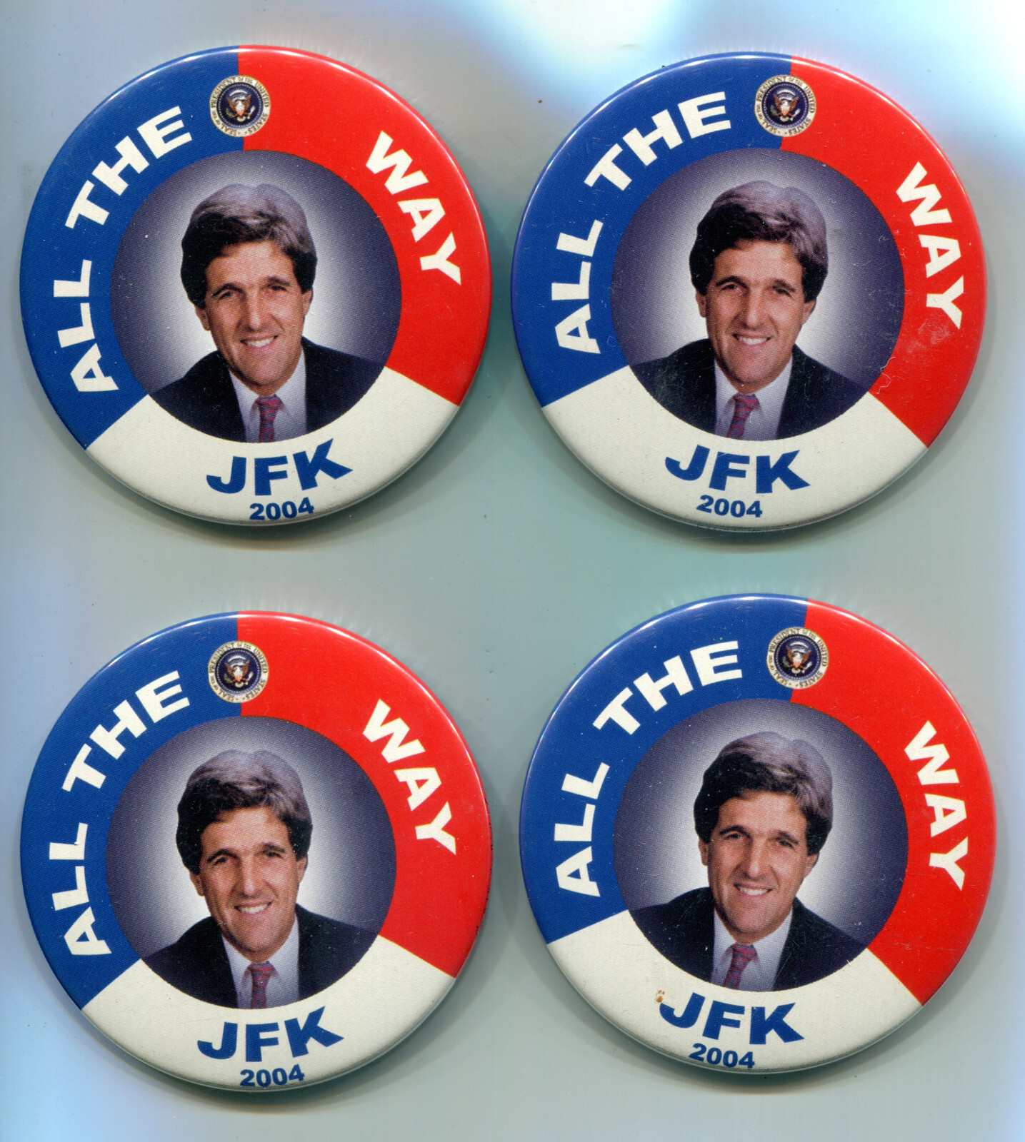 All the Way JFK, John Kerry Pinback Buttons
