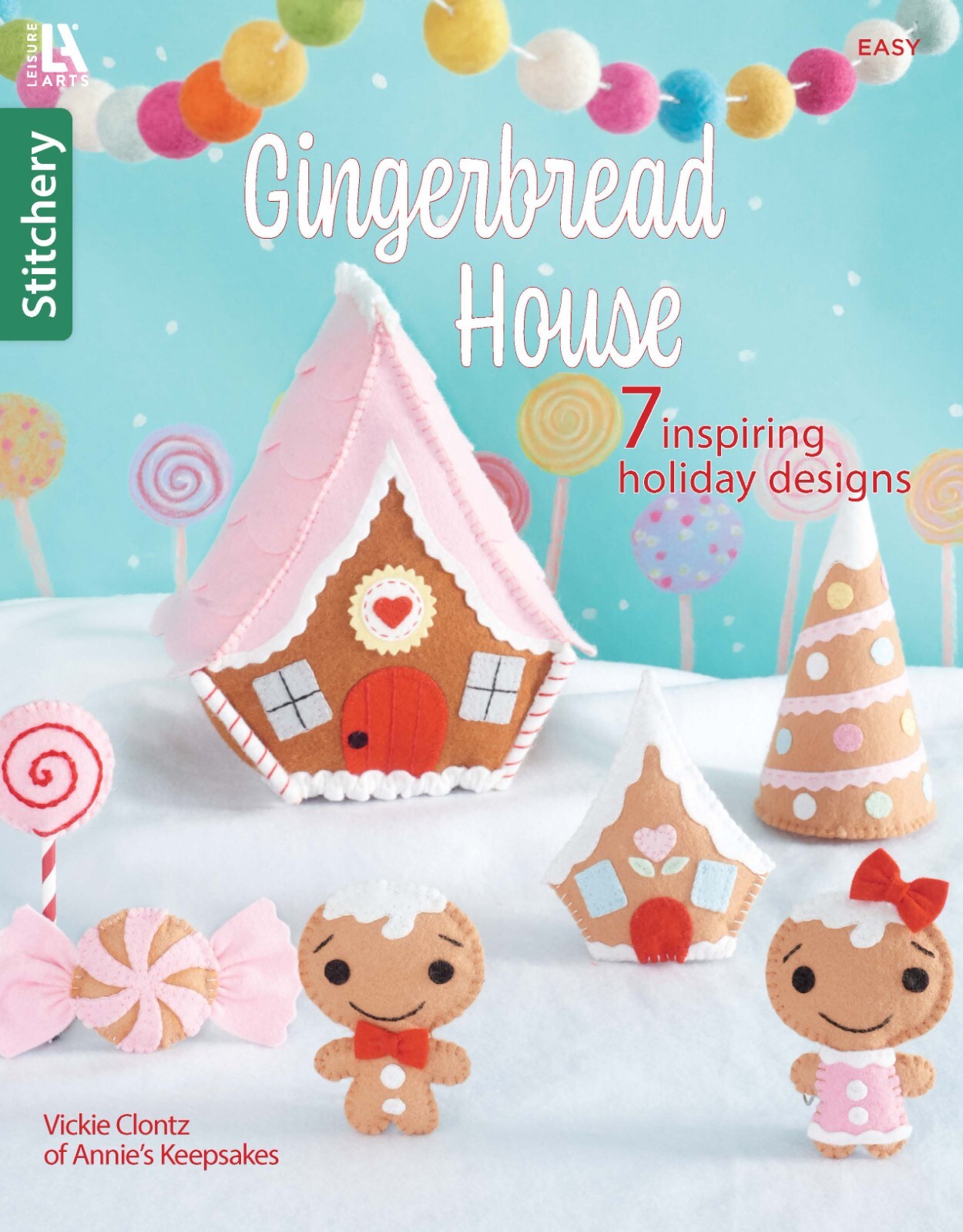 GINGERBREAD HOUSE Hand STITCHERY & FELT Pattern Book  7 Christmas Holiday Design