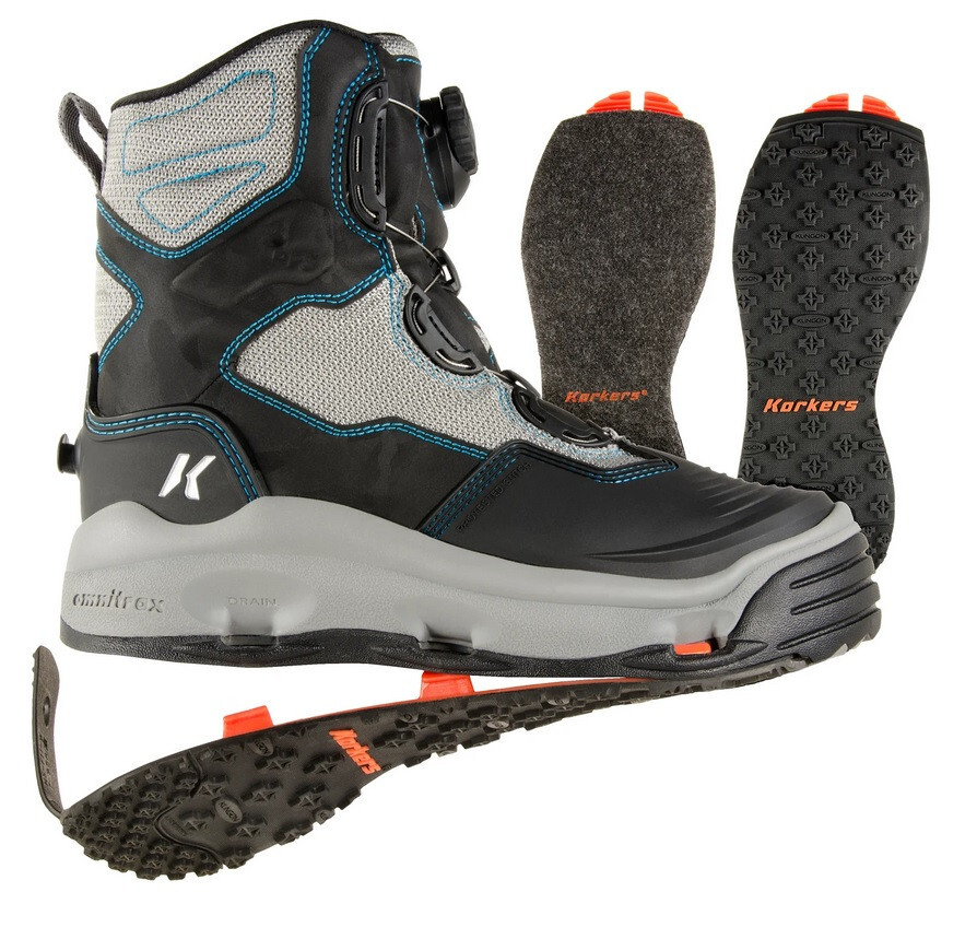 SIZE #10 KORKERS WOMENS DARKHORSE WADING FISHING BOOT FELT + KLING-ON SOLES