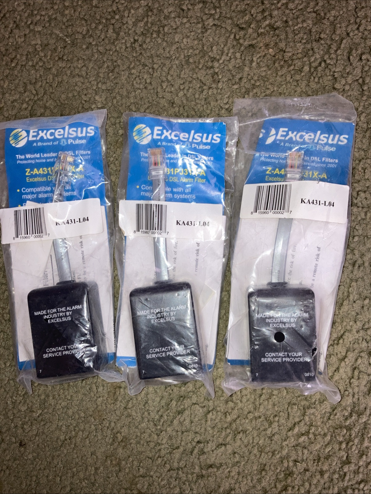 (x3) EXCELSUS DSL Security Alarm Filter  Z-A431PJ31X-A ~ Lot Of 3 NEW
