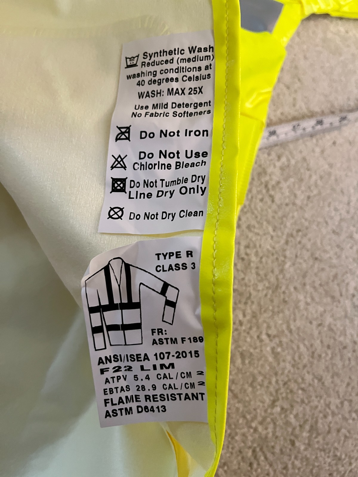 Neese Flame Arc Resistant Class 3 Yellow 227AJ Jacket 2X Large Never used