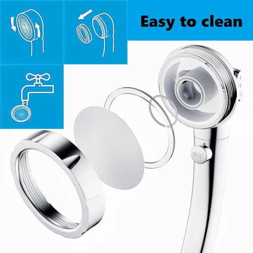 High Pressure Handheld Shower Head with ON/OFF Pause Switch - 3-Spray Settings