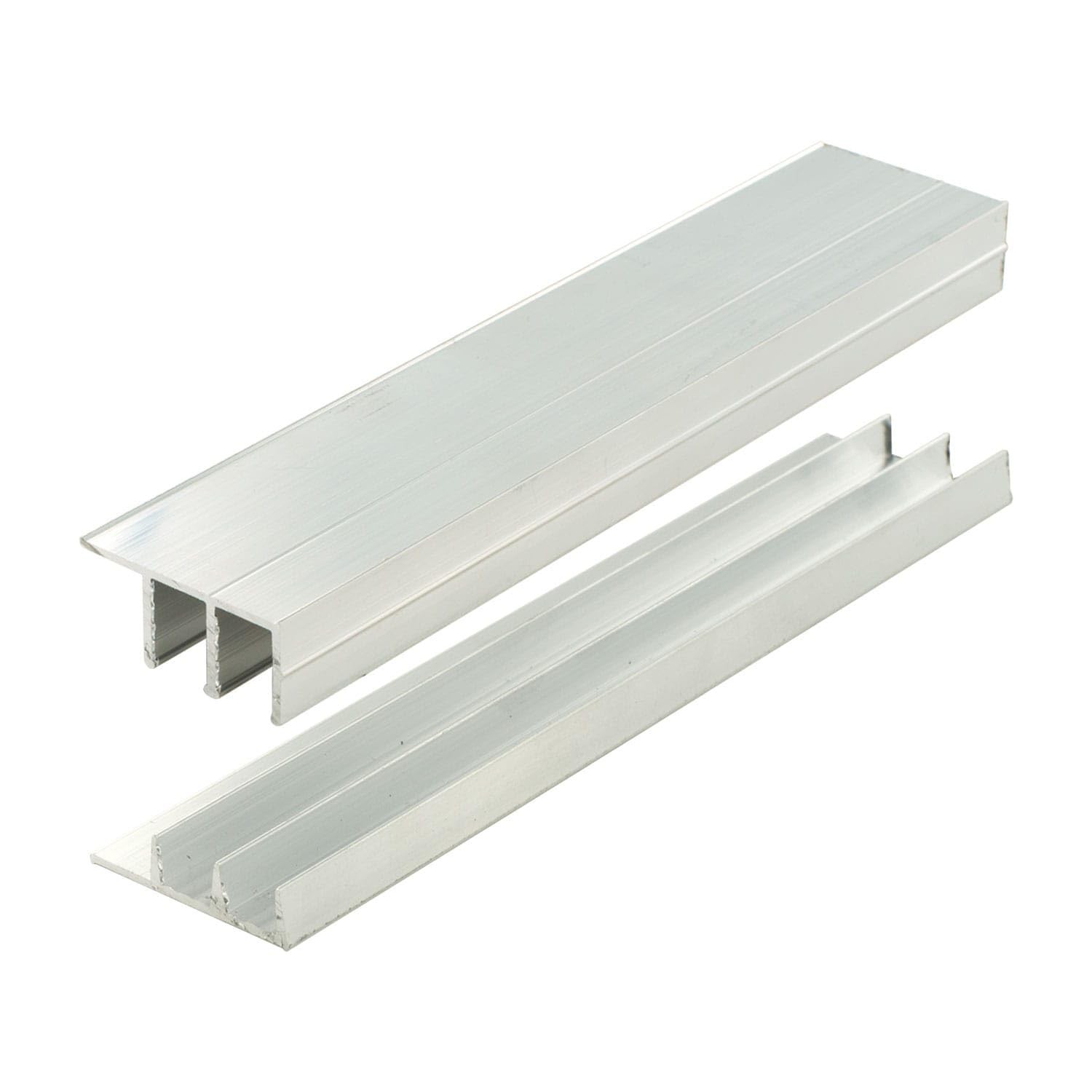Outwater 48in Aluminum Sliding Door Track for 1/4in Wood Panels, Mill Finish