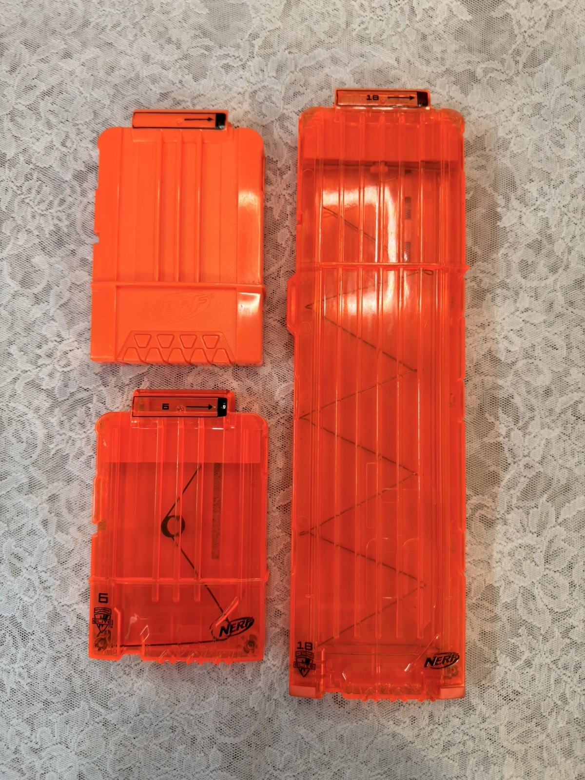 NERF N-STRIKE Elite DART CLIPS  2 6-Dart And 1 12-Dart Magazines Replacement Lot