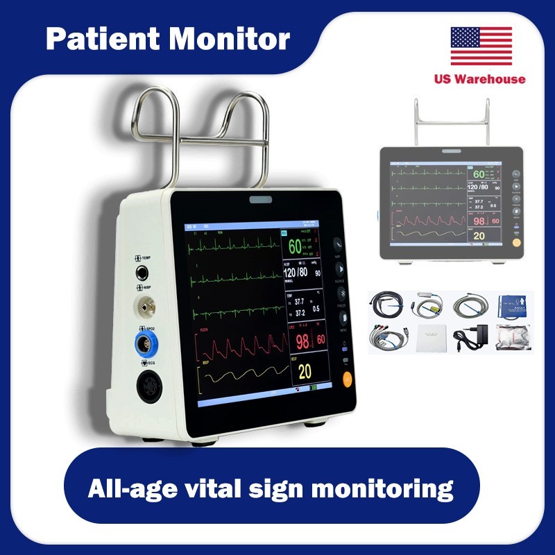 Vital Signs Patient Monitor ECG NIBP RESP SPO2 TEMP  PR ICU Hospital 8"