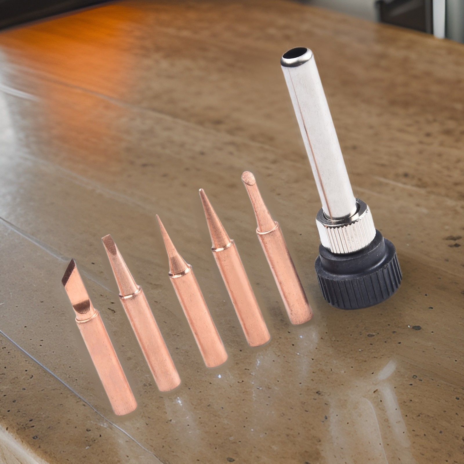 Copper Soldering Iron Tips 6pcs Tips for Various Soldering Applications