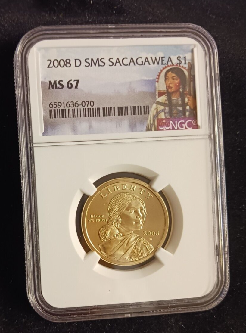 2008(D) SMS NGC MS 67 Sacagawea Dollar Coin
