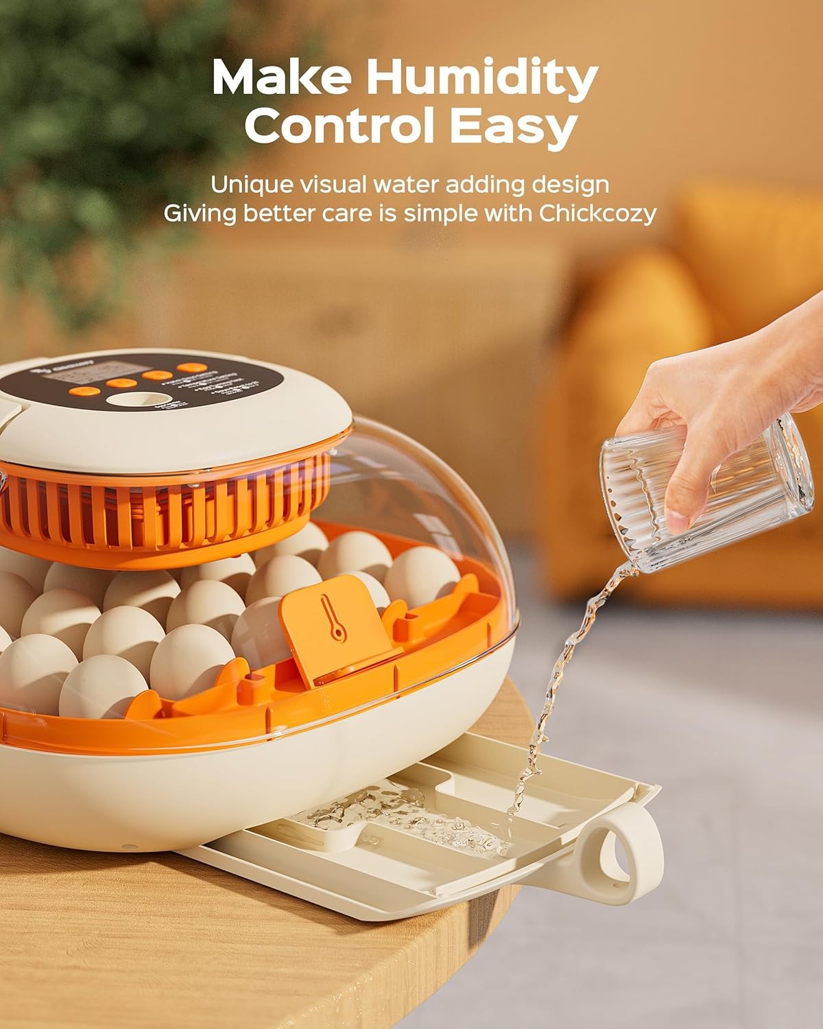 25 Egg Incubator, Automatic Egg Turner with Thermometer Seat