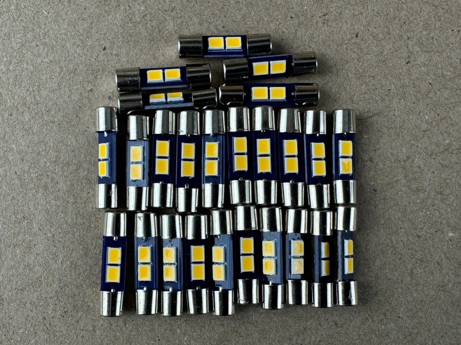 25 New MINIATURE 5x20mm 8v Warm White Fuse Lamp LED Light Bulbs