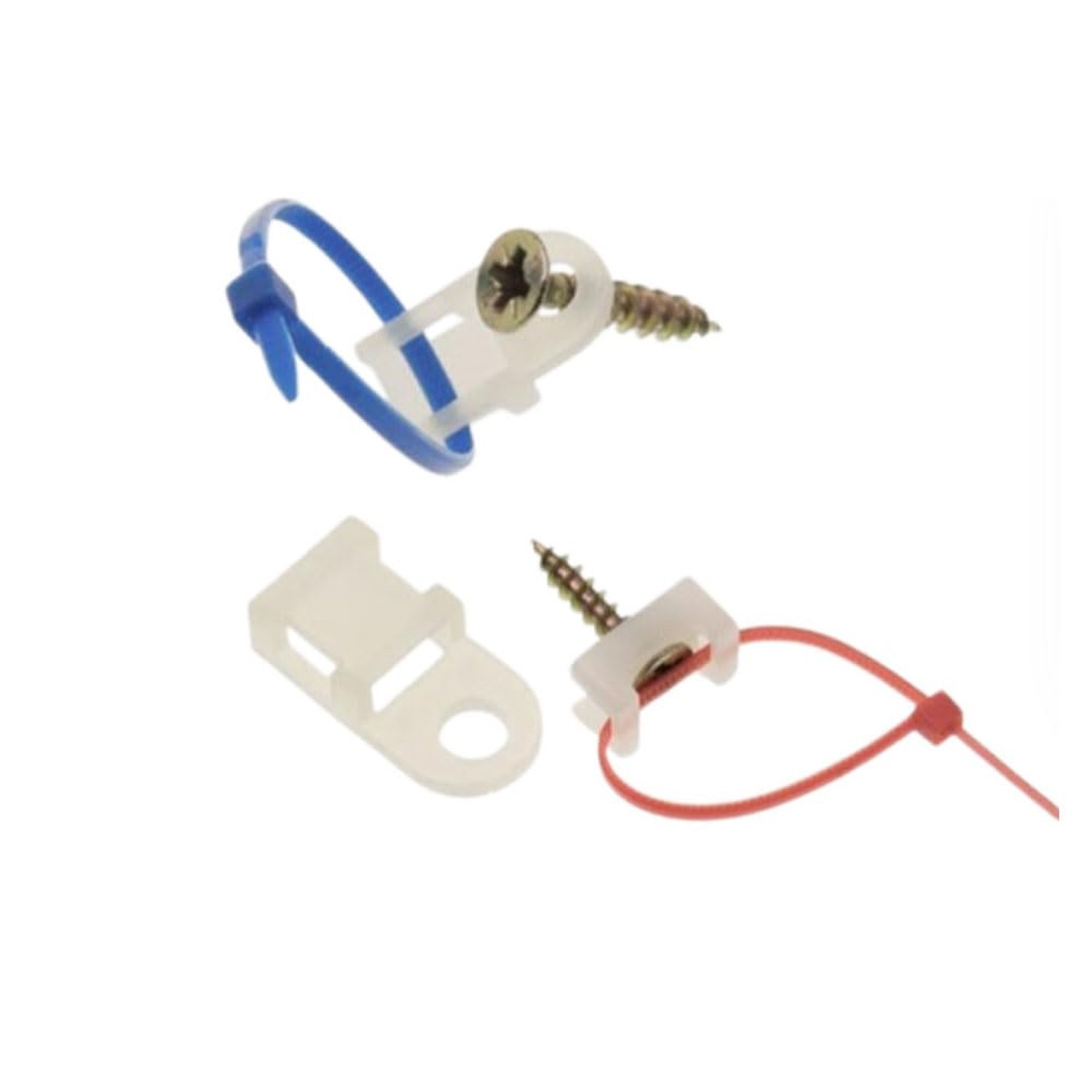 White Cable Zip Tie Mounts Kit-50 Pcs Cable Zip Tie Saddle Type Mounts Base W...