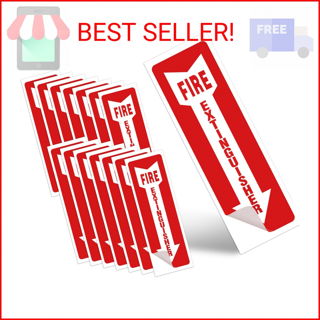 Fire Extinguisher Signs, 15 Pack 4x12 Inch Fire Extinguisher Signs for Home Busi