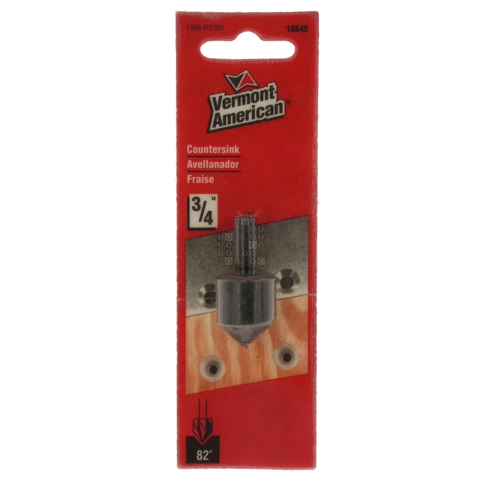 Vermont American 16645 3/4" HSS Single Flute Countersink, 82°