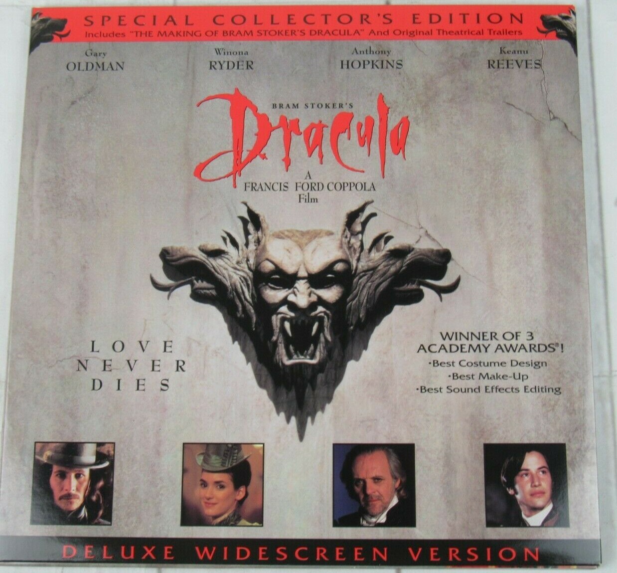 Dracula, Anthony Hopkins, Deluxe Widescreen, Extended Play Laser Disc R