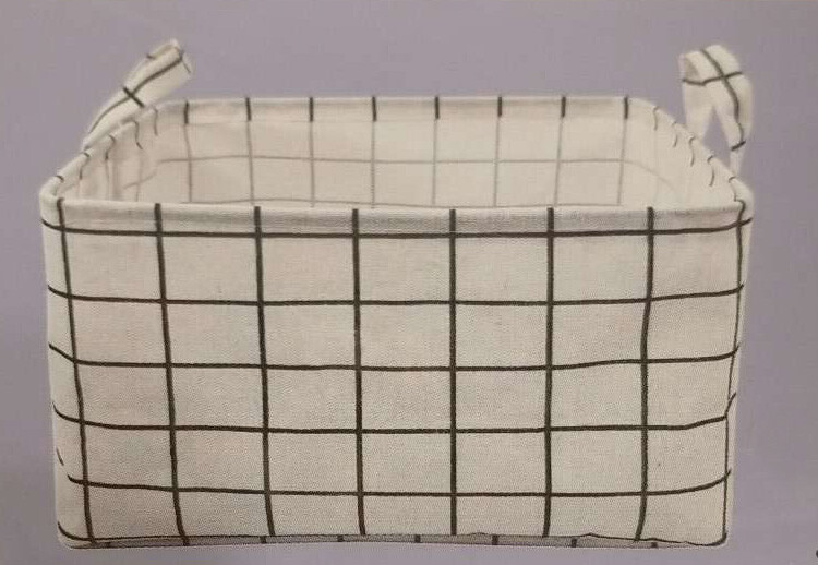 2 pack Storage Baskets Bins Cabinet Fabric Container Basket w/Handle White Black