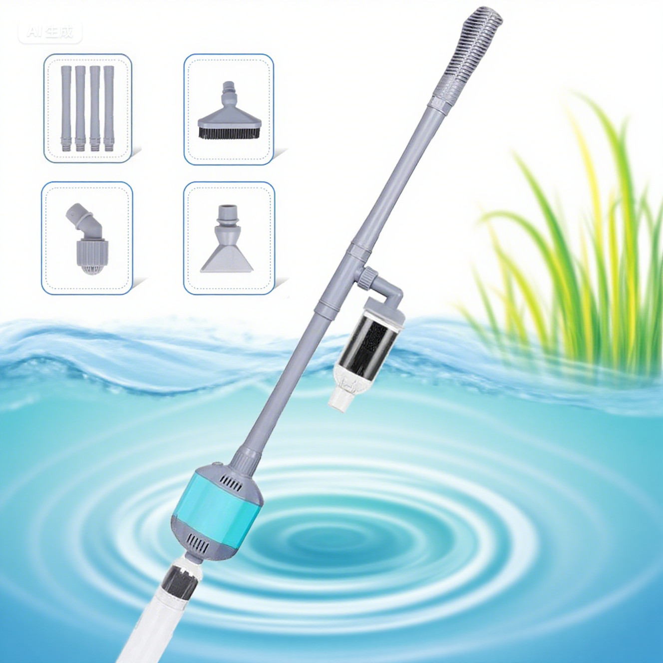 hygger 5in1 Electric Aquarium Vacuum Gravel Cleaner 15W Fish Tank Cleaner Vacuum