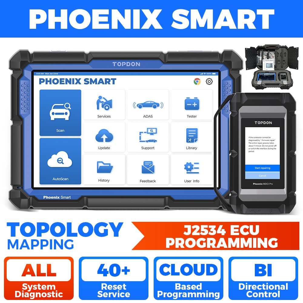 2025 New TOPDON Phoenix Smart ULTRA Diagnostic Scanner Tool ECU Programming ADAS