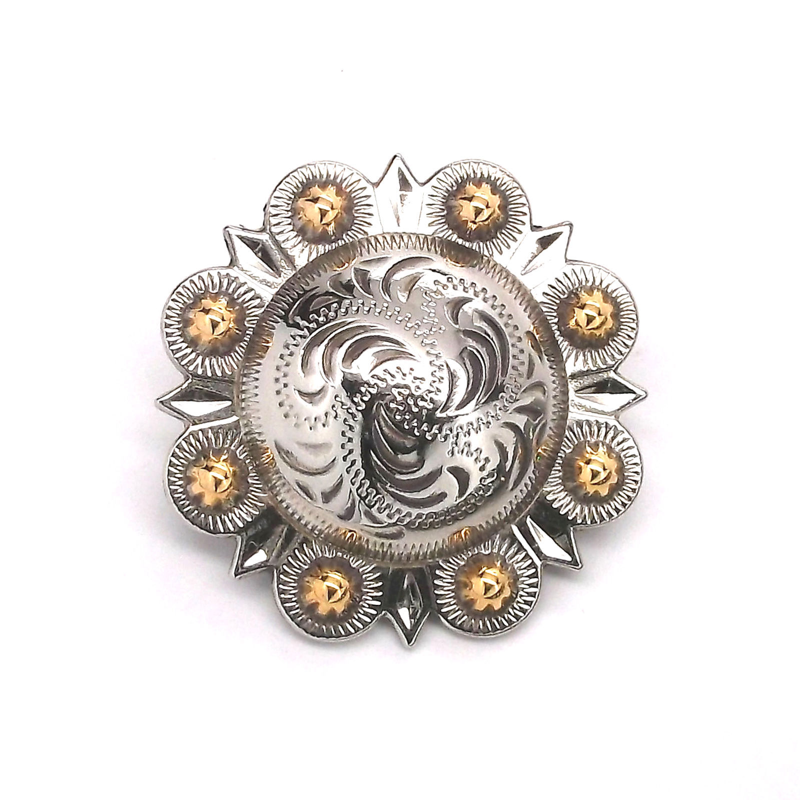 Berry Concho Silver with Rose Gold Screw Back 3/4" 7863-NG