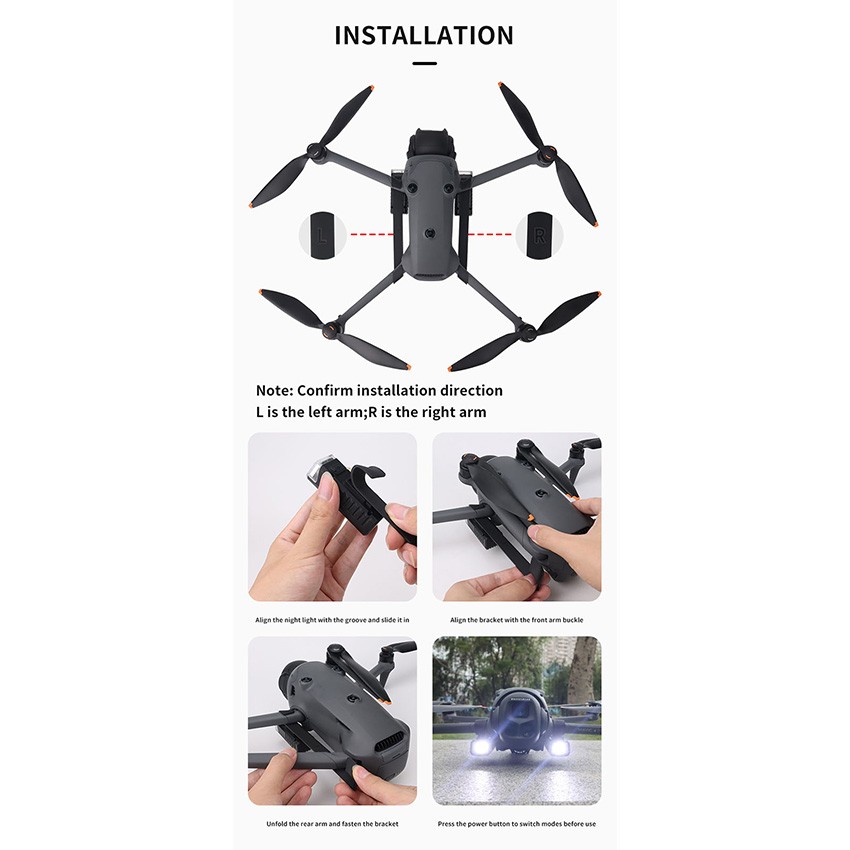 Searchlight LED Night Flight Lights Kit For DJI Mavic 4 Pro Drone Accessories