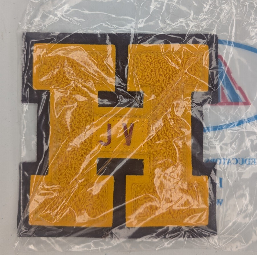 NEW Neff JV Junior Varsity Letterman Patch “H” 4.75" Maroon Gold Jacket Chenille