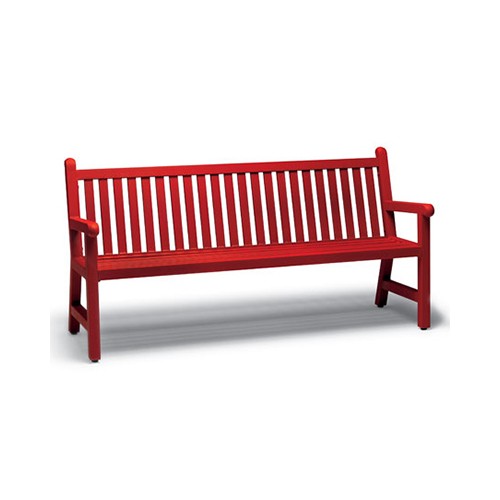 Wabash YO1113C Urbanscape Yorktown 6'L Straight Back Slat Bench with Arms, Al...