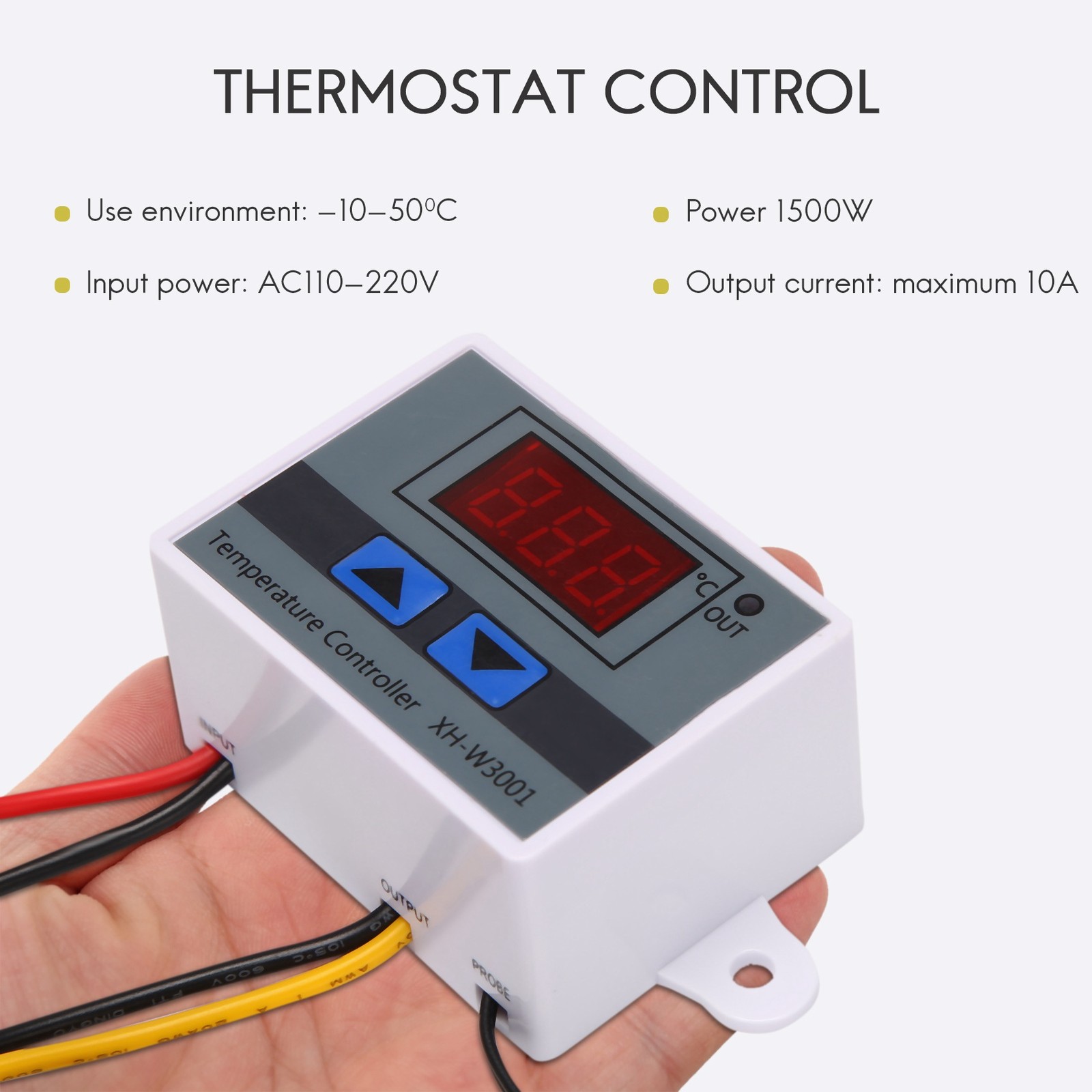 220V Digital LED Temperature Controller 10A Thermostat Control with 3446