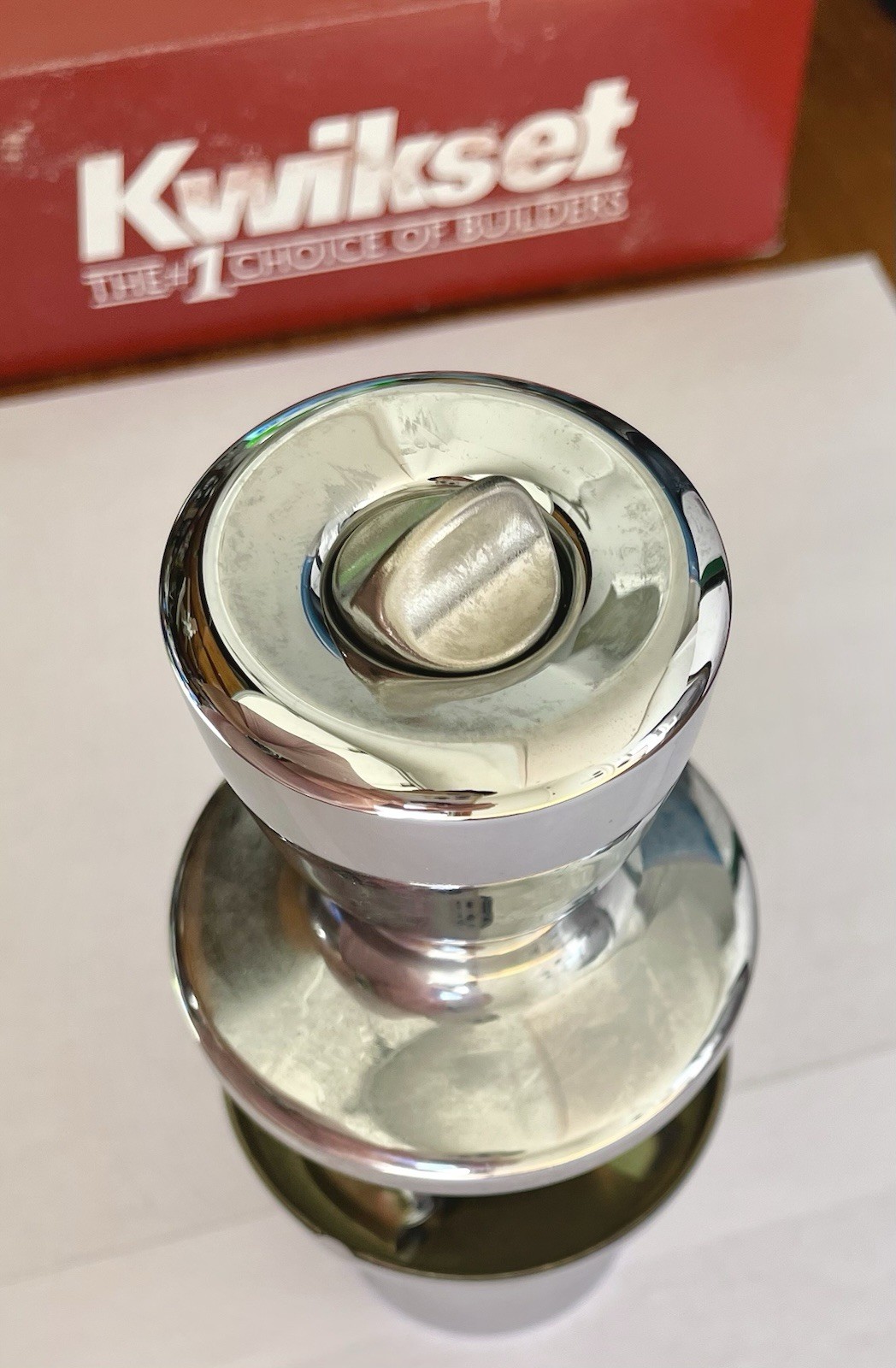 VINTAGE KWIKSET BELAIR PRIVACY KNOB 300B 26 CHROME NEW BED/BATH