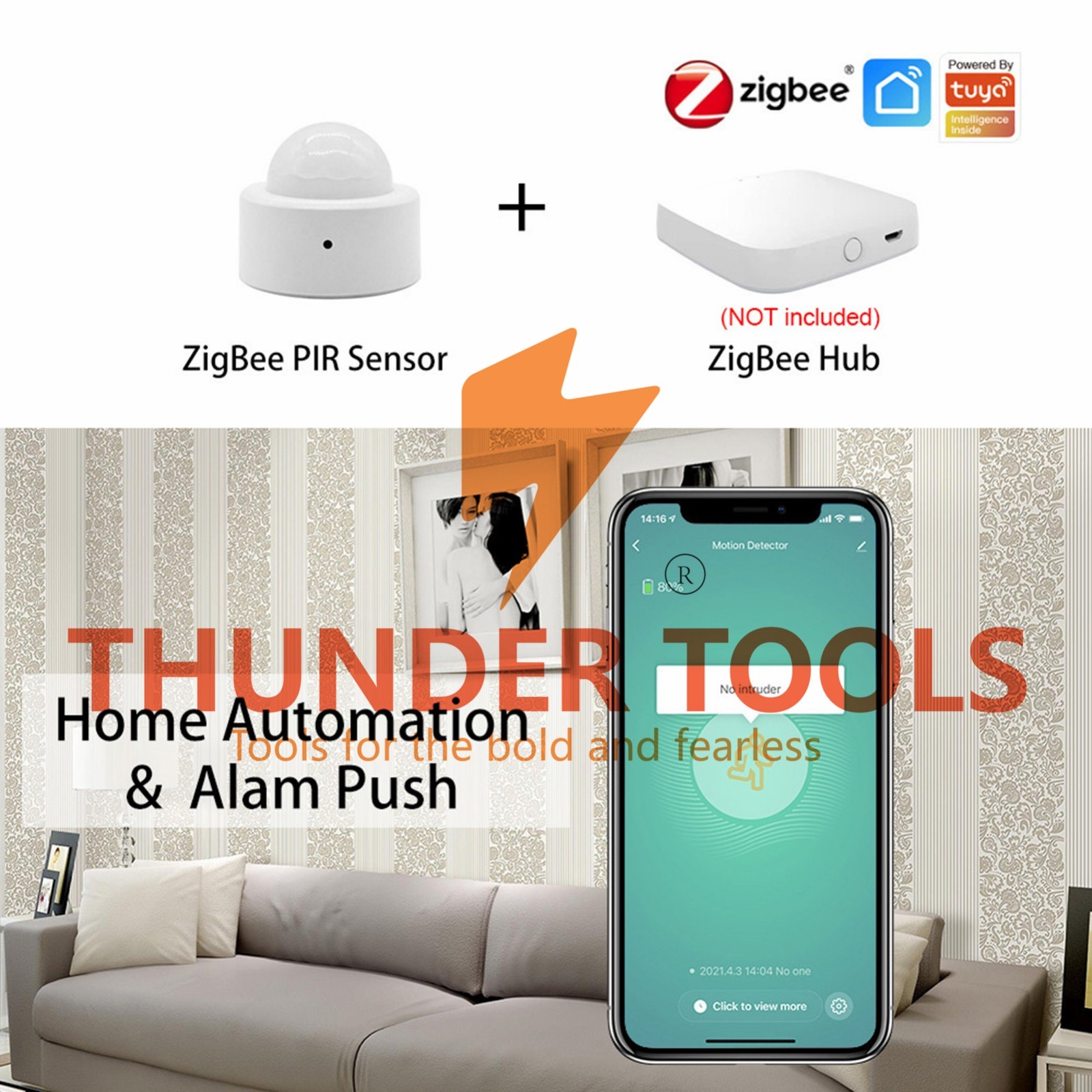 Thunder Tools ZigBee Motion Sensor Alarm Smart Human Body Induction PIR