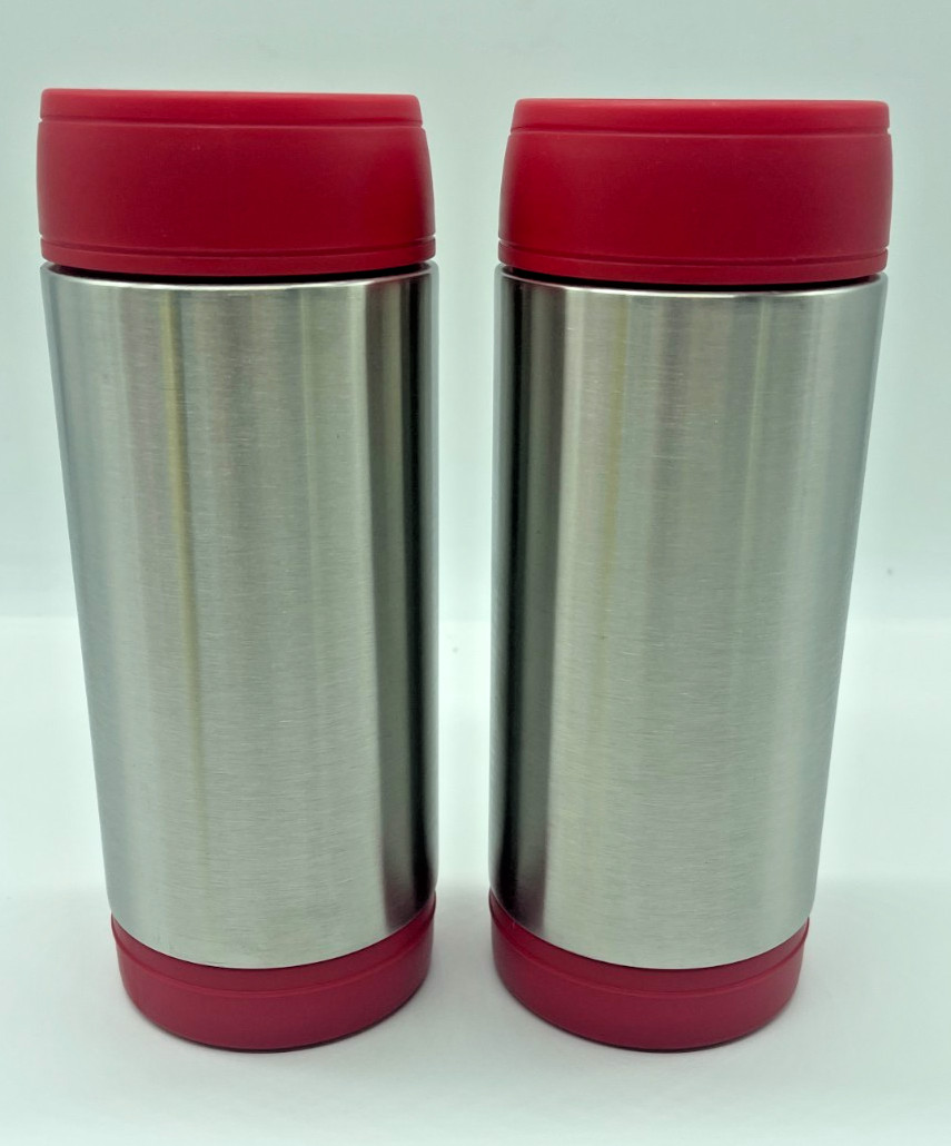 Stainless Steel Tumbler, Blank, Engravable, RED set of 2